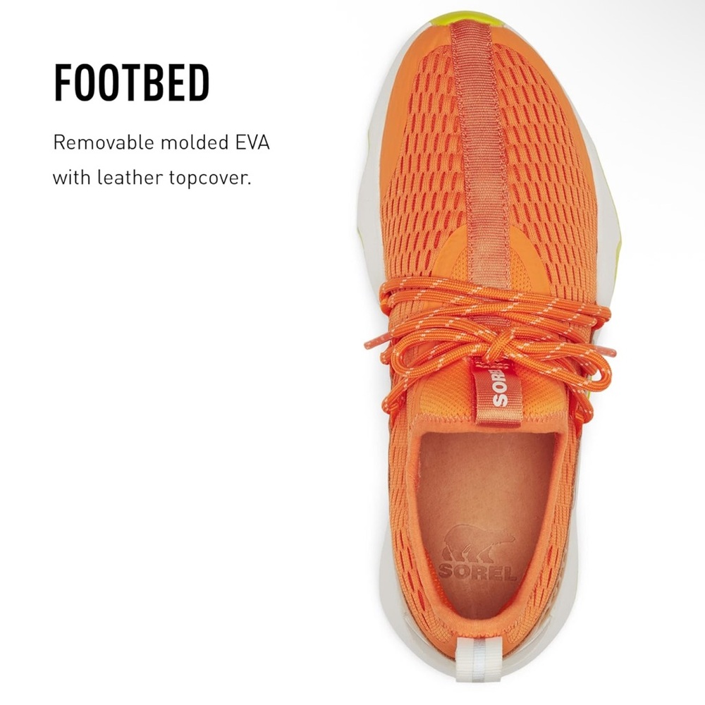 Orange Knit Wave-Sole Women's Sneakers - Picture 3 of 8